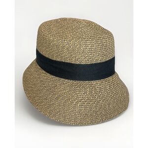 Toucan Collection Raffia Cloche Hat Made In USA Banded Adjustable Summer Cottage